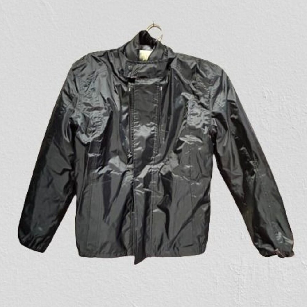 Sedici Donna Sartoria Womens Small Black Motorcycle Jacket Zip-Front Lightweight